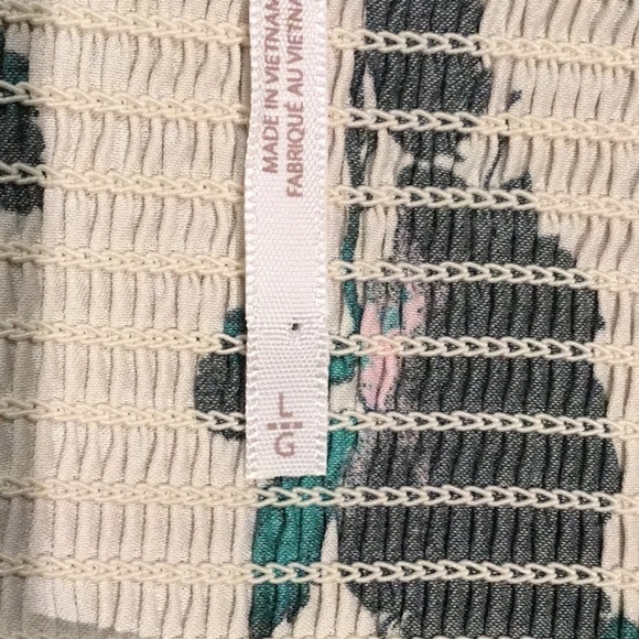 Free People Ivory Floral Cassandra Off-Shoulder Crop Top Coquette Cottagecore L - Picture 5 of 16